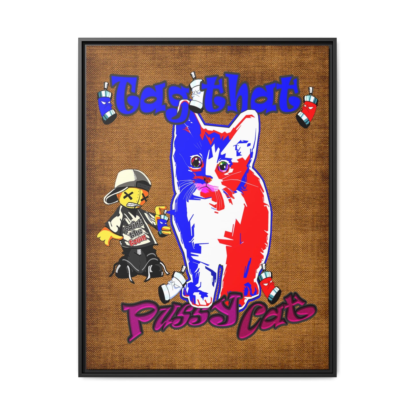 tag that - framed canvas art (brown papyrus)