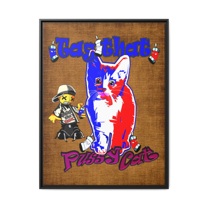 tag that - framed canvas art (brown papyrus)