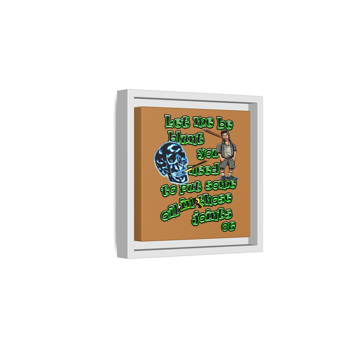 og - framed canvas art (light brown)