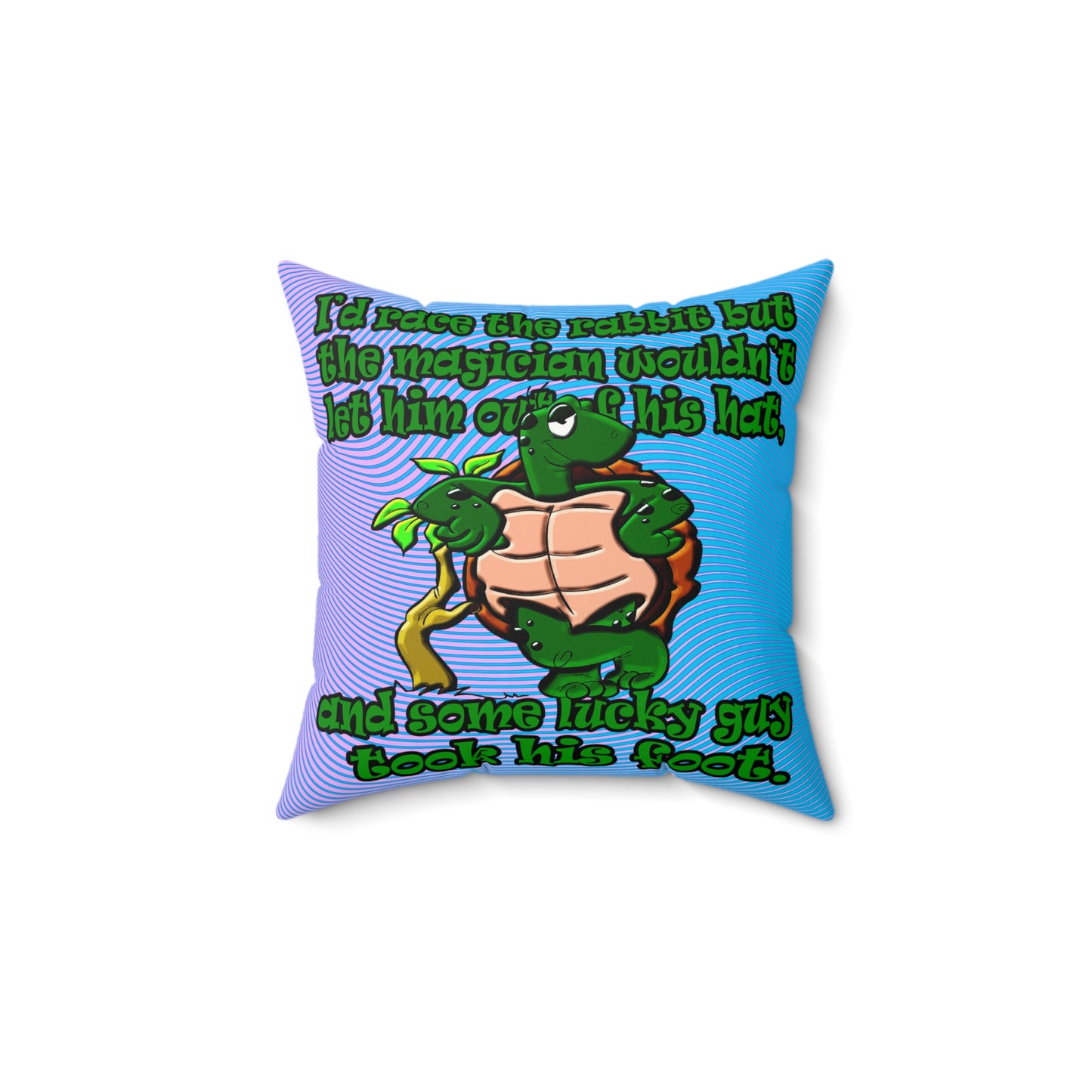 turtle race - Faux Suede Square Pillow - (light blue-purple wave)