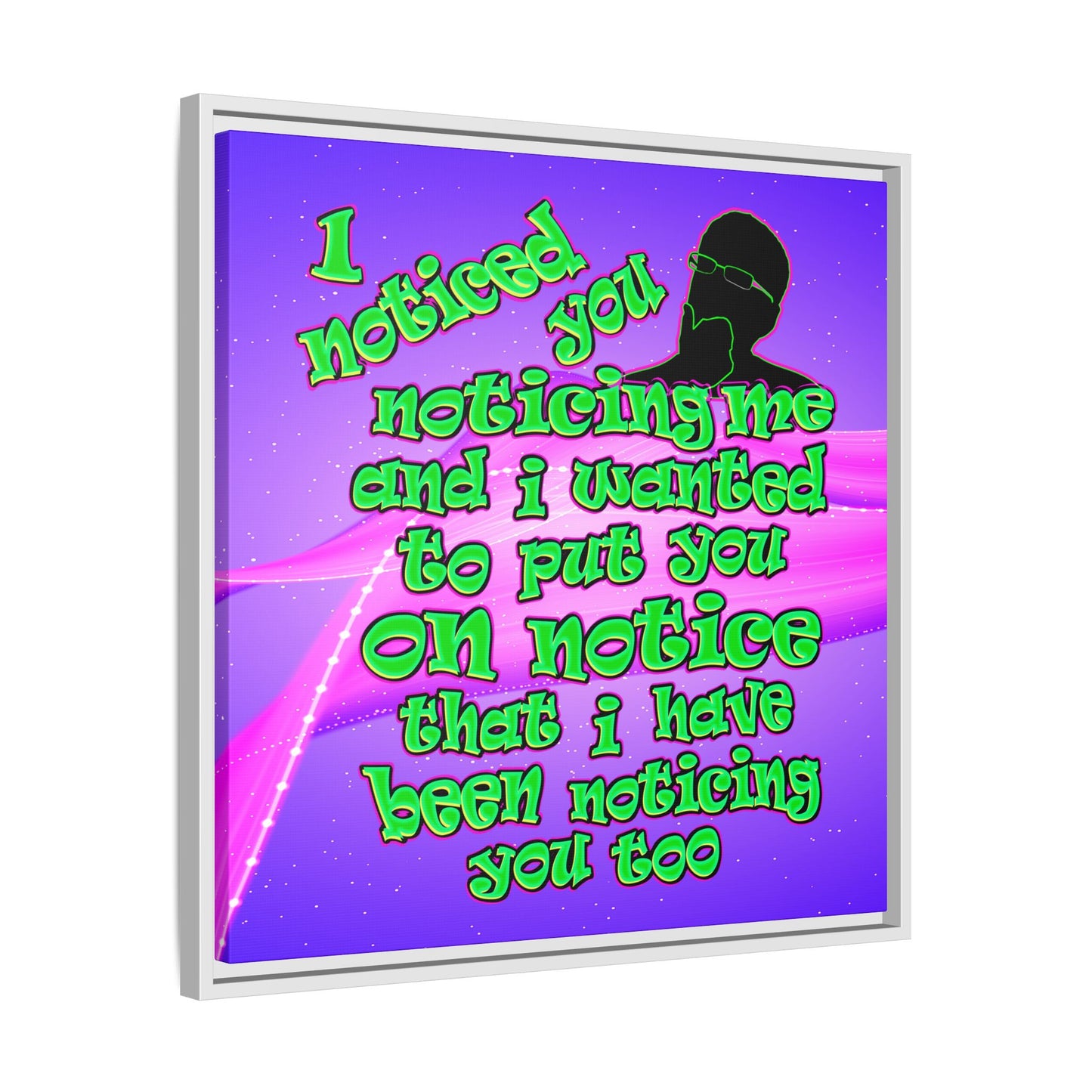 noticed you noticing - framed canvas art (purple-pink wave)