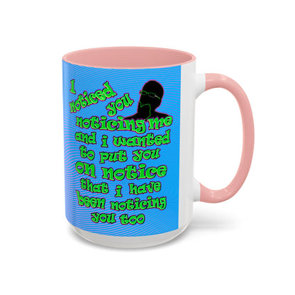 noticed you noticing - Accent Mug (light blue-purple wave)