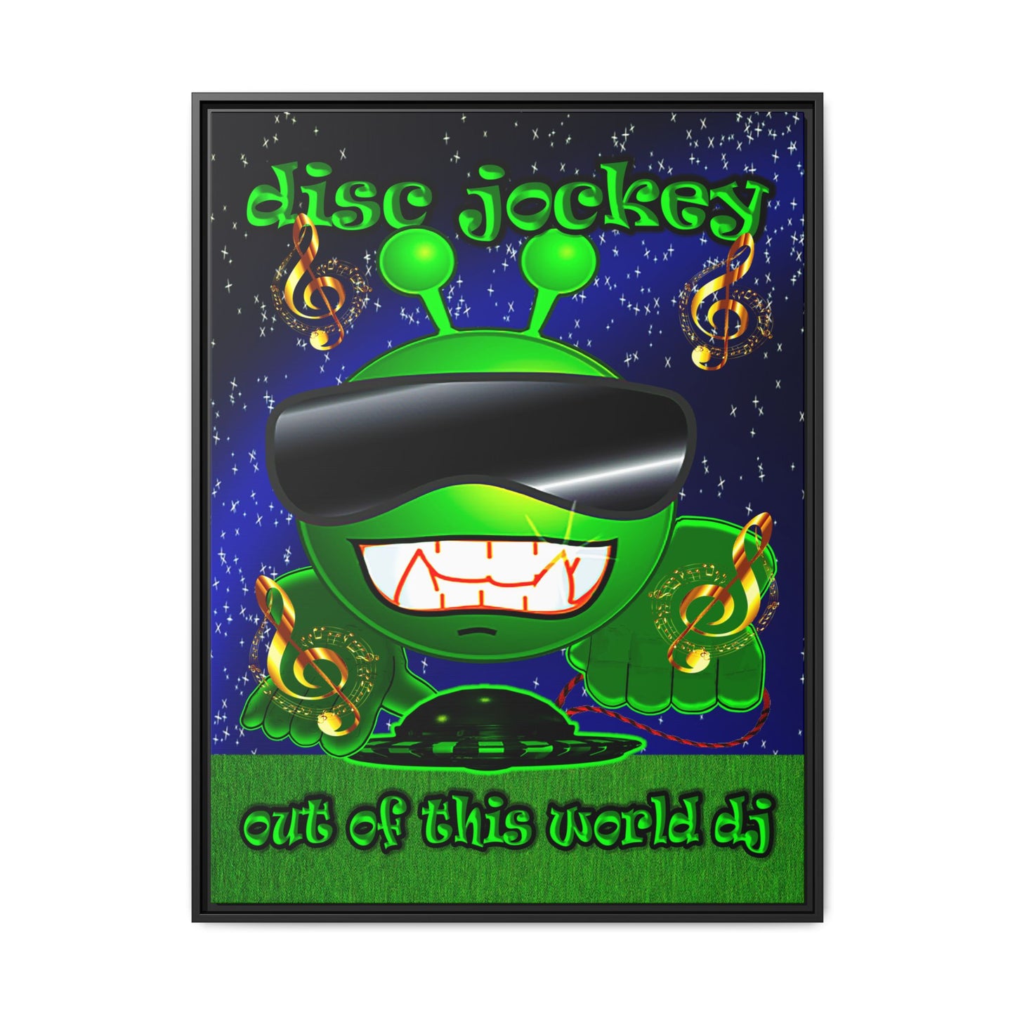 disc jockey - framed canvas art ('snoops' background)