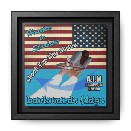 shoot for the stars - framed canvas art (turquoise)