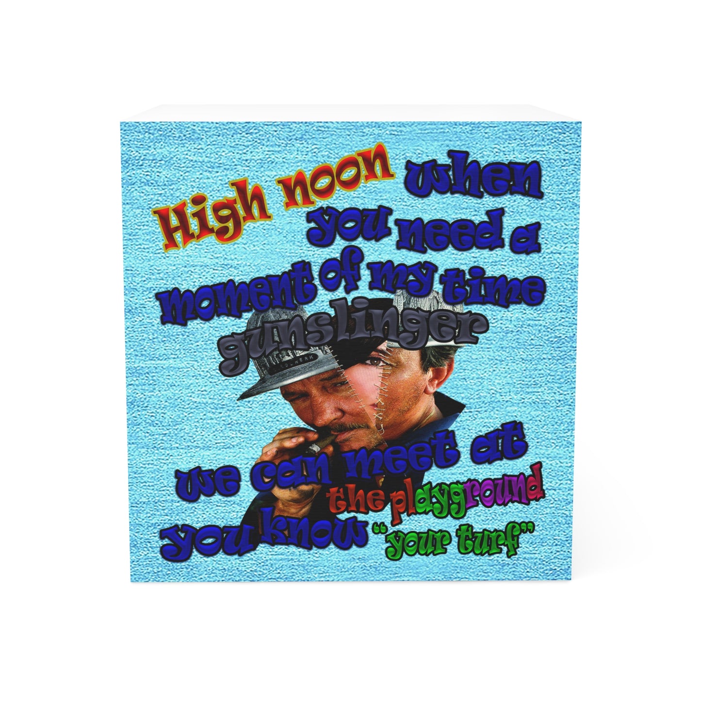 high noon - note cube (faded blue)