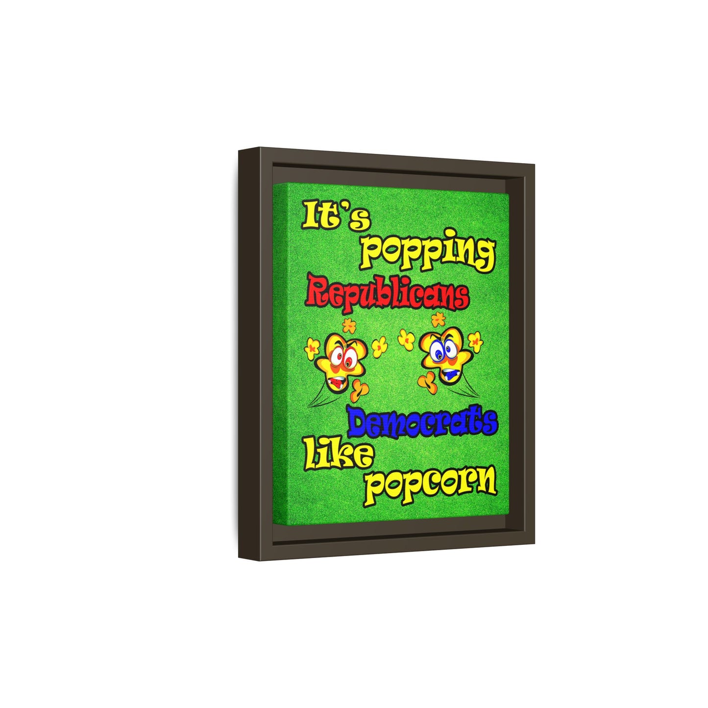 popping like popcorn - framed canvas art (green turf)