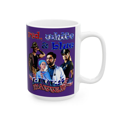 rw&b lives matter - White Mug (purple)