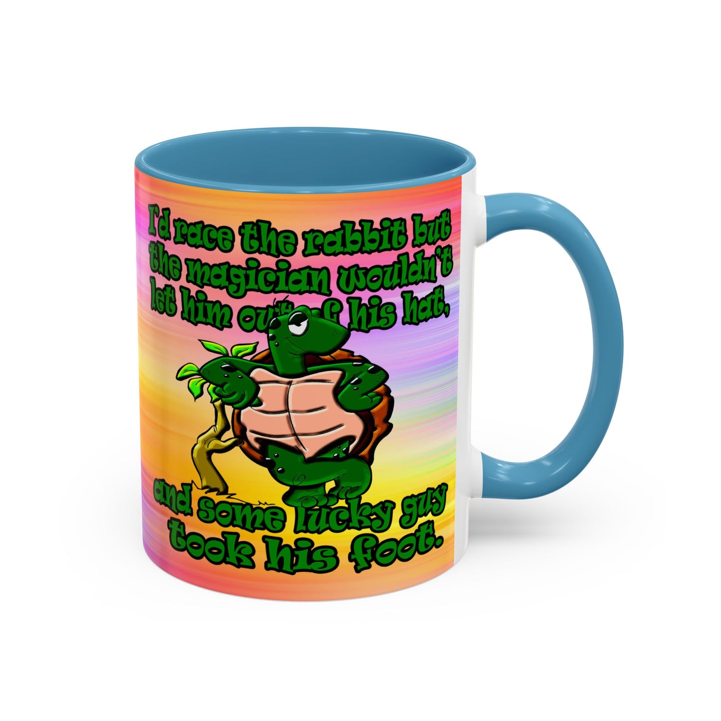 turtle race - Accent Mug (color blur)