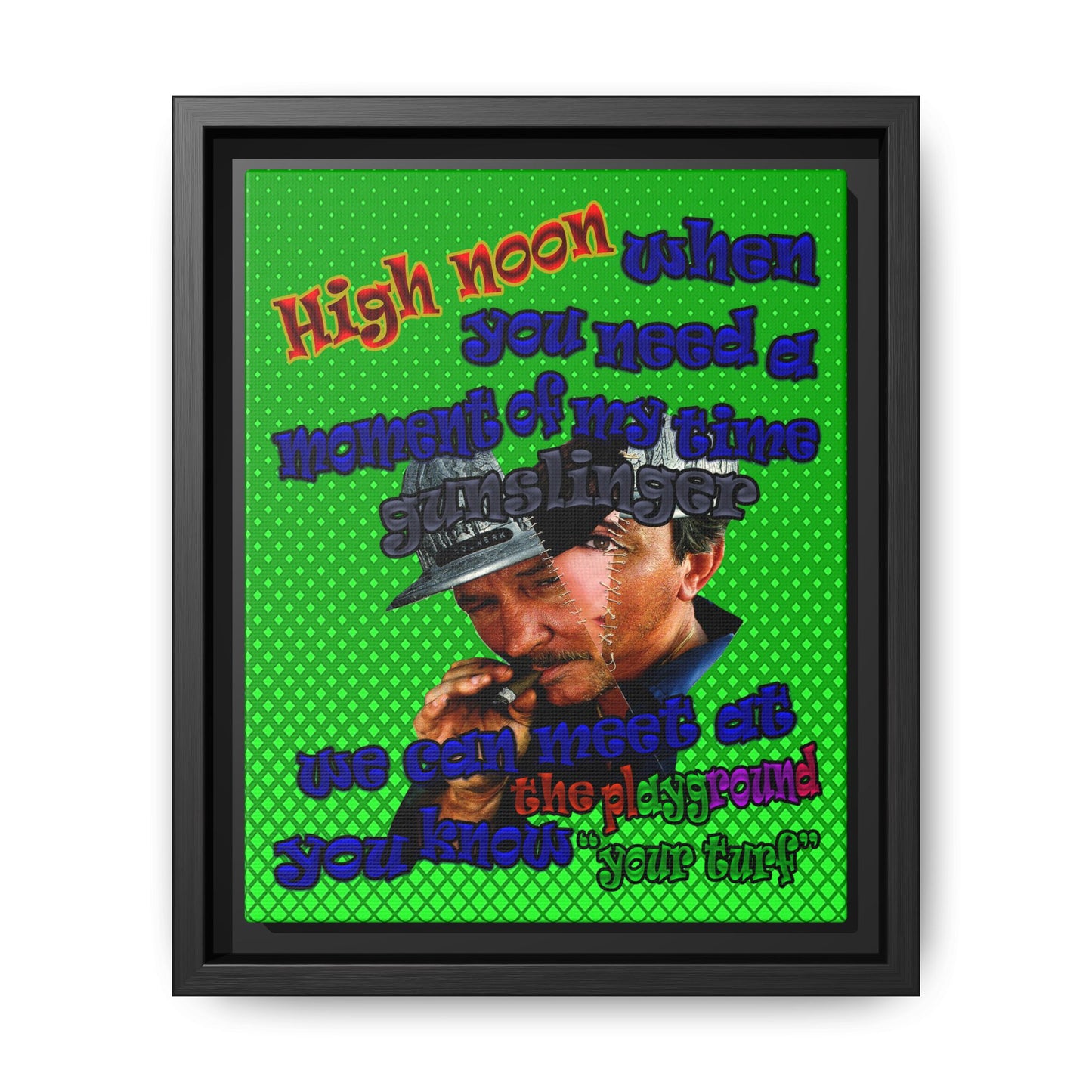 high noon - framed canvas art (logo green)
