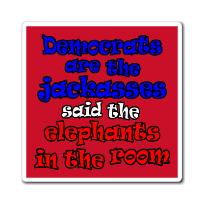 donkeys and elephants - Magnets - (dark red)