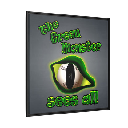 green monster - framed canvas art (grey-light grey)