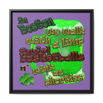 celtics logo - framed canvas art (light purple)