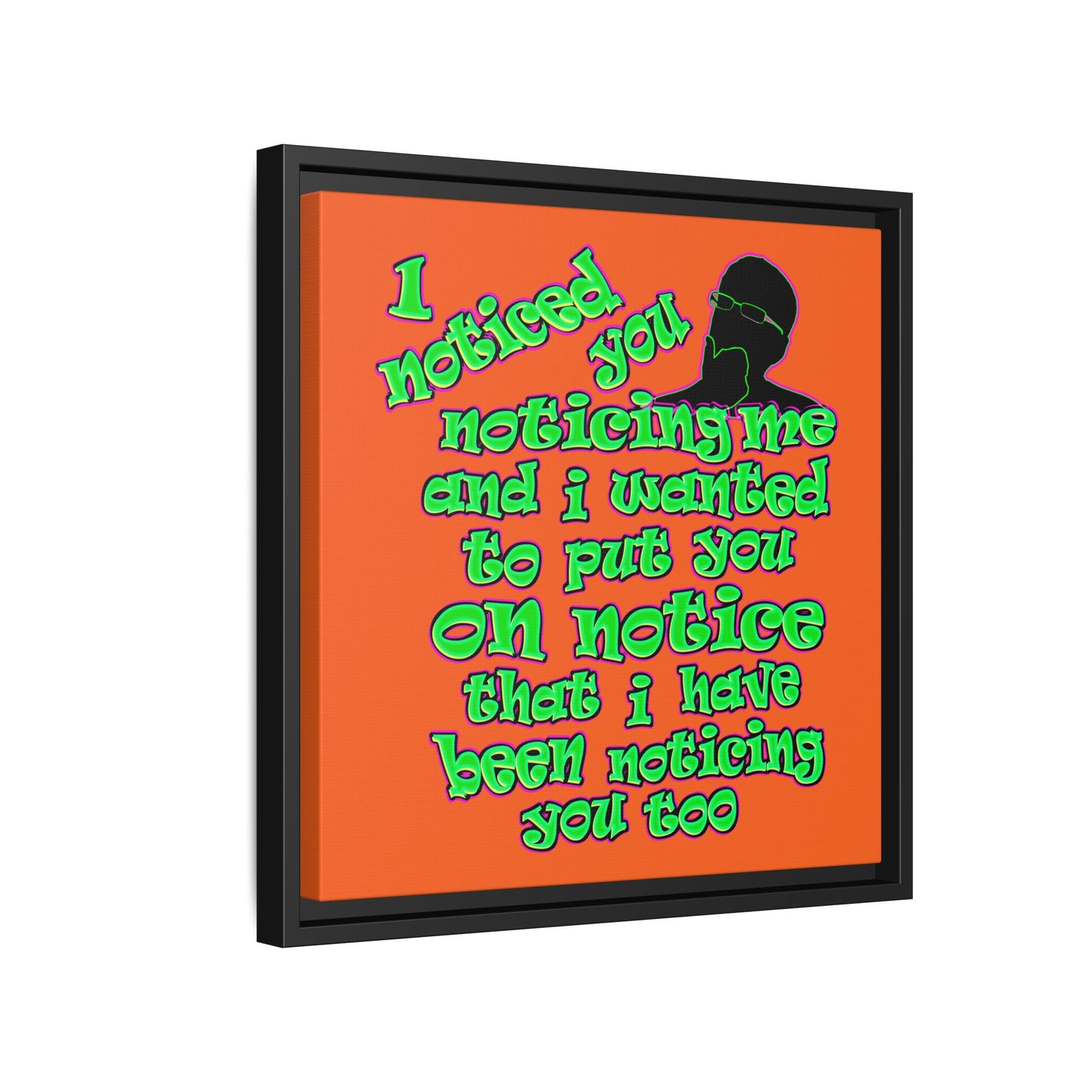 noticed you noticing - framed canvas art (orange)