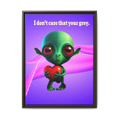 I don't care that your grey - framed canvas art (purple-pink wave)