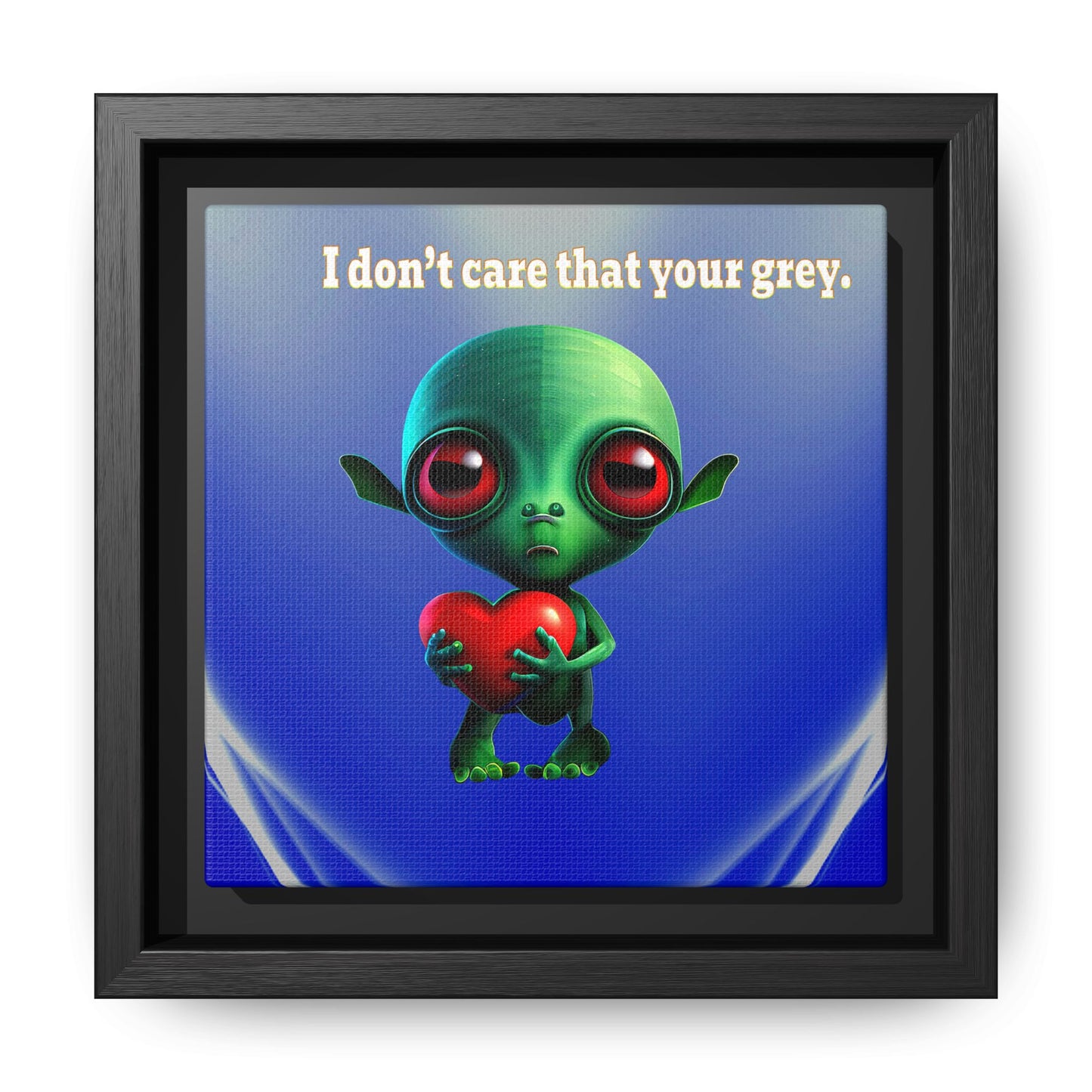 I don't care that your grey - framed canvas art (blue-white wave)