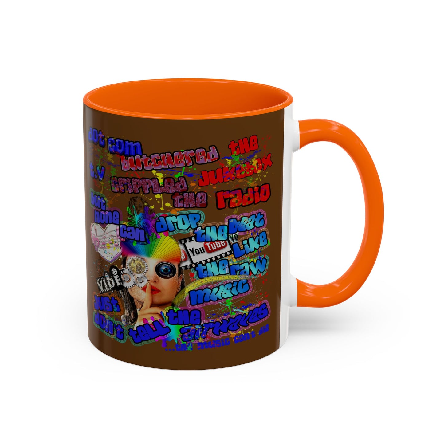 drop the beat - Accent Mug (brown)