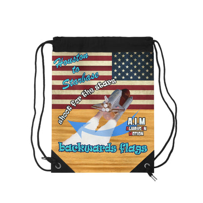 shoot for the stars - Drawstring Bag (butterscotch wood finish)