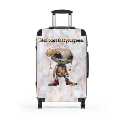 I don't care that your green - Suitcase (white marble)