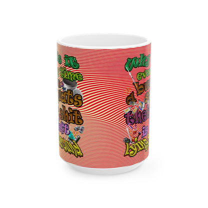 the bum's shit - White Mug (yellow-orange wave)