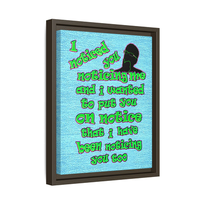 noticed you noticing - framed canvas art (faded blue)