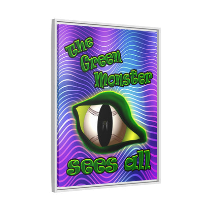 green monster - framed canvas art (purple wave)