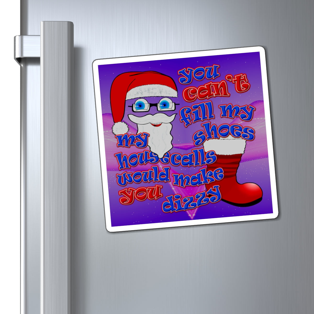 santa's shoes - Magnets - (purple-pink wave)
