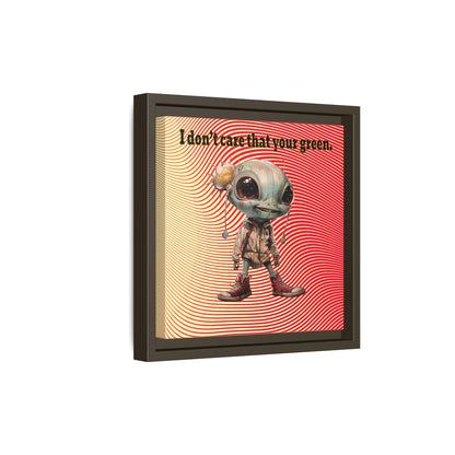 I don't care that your green - framed canvas art (yellow-orange wave)