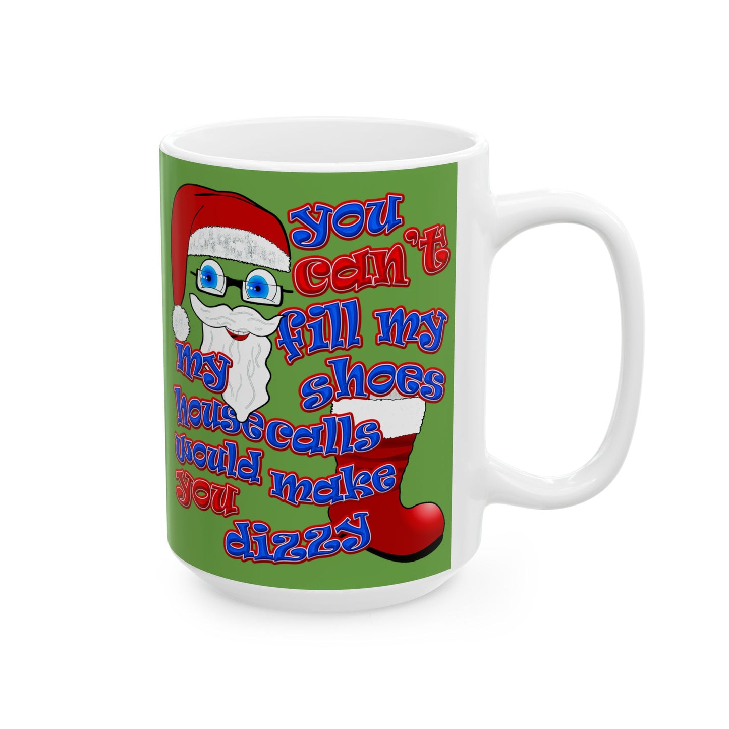 santa's shoes - White Mug (green)