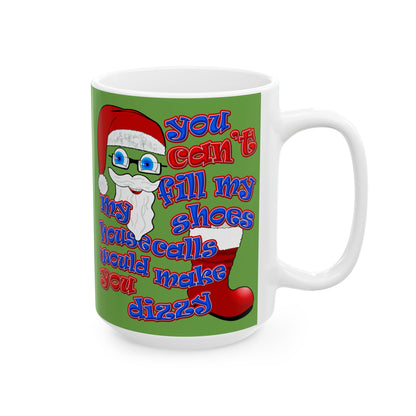 santa's shoes - White Mug (green)