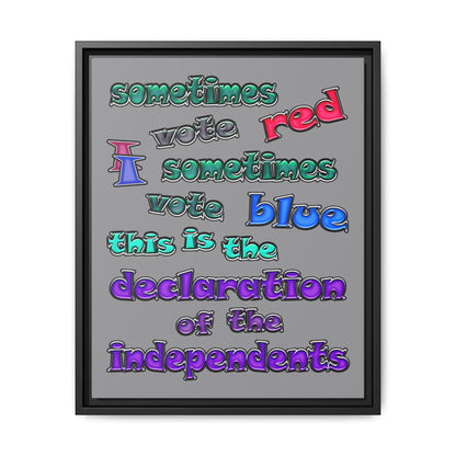 declaration of the independents - framed canvas art (grey)