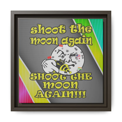 shoot the moon again - framed canvas art (rainbow split)