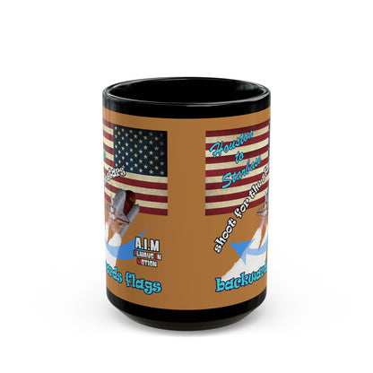 shoot for the stars - Black Mug (light brown)
