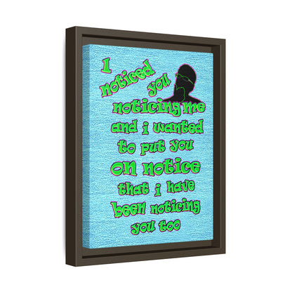 noticed you noticing - framed canvas art (faded blue)