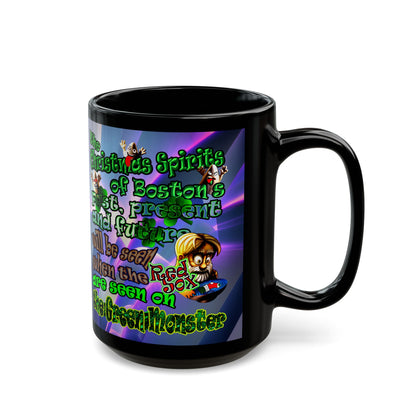 christmas spirits of boston - Black Mug (grey-pink wave)