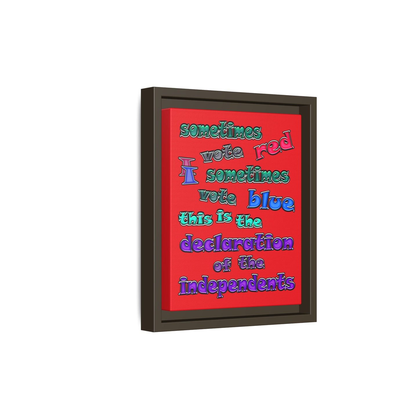 declaration of the independents - framed canvas art (red)