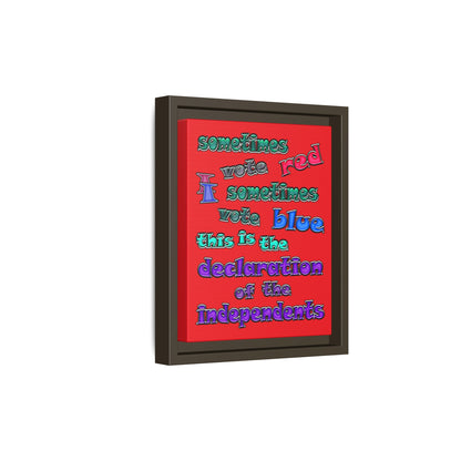declaration of the independents - framed canvas art (red)
