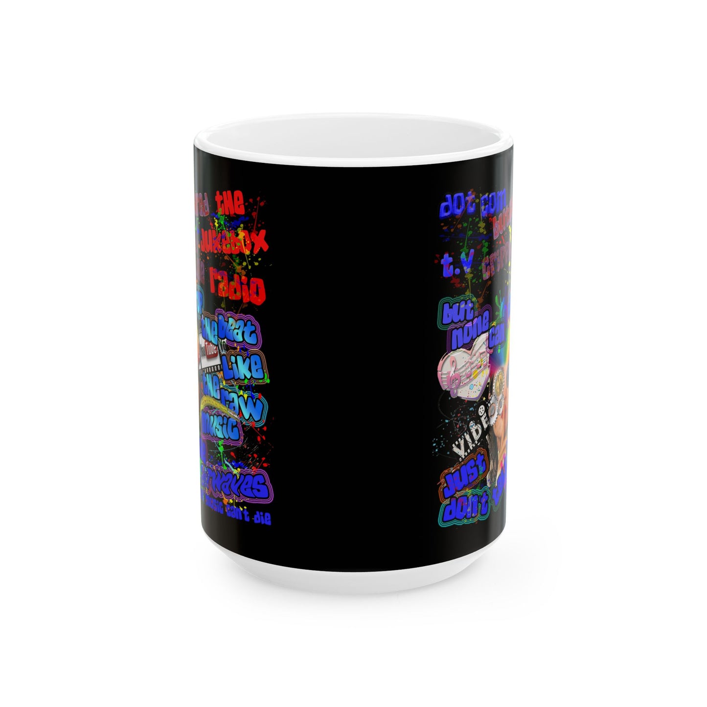 drop the beat - White Mug (black)