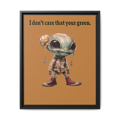 I don't care that your green - framed canvas art (light brown)