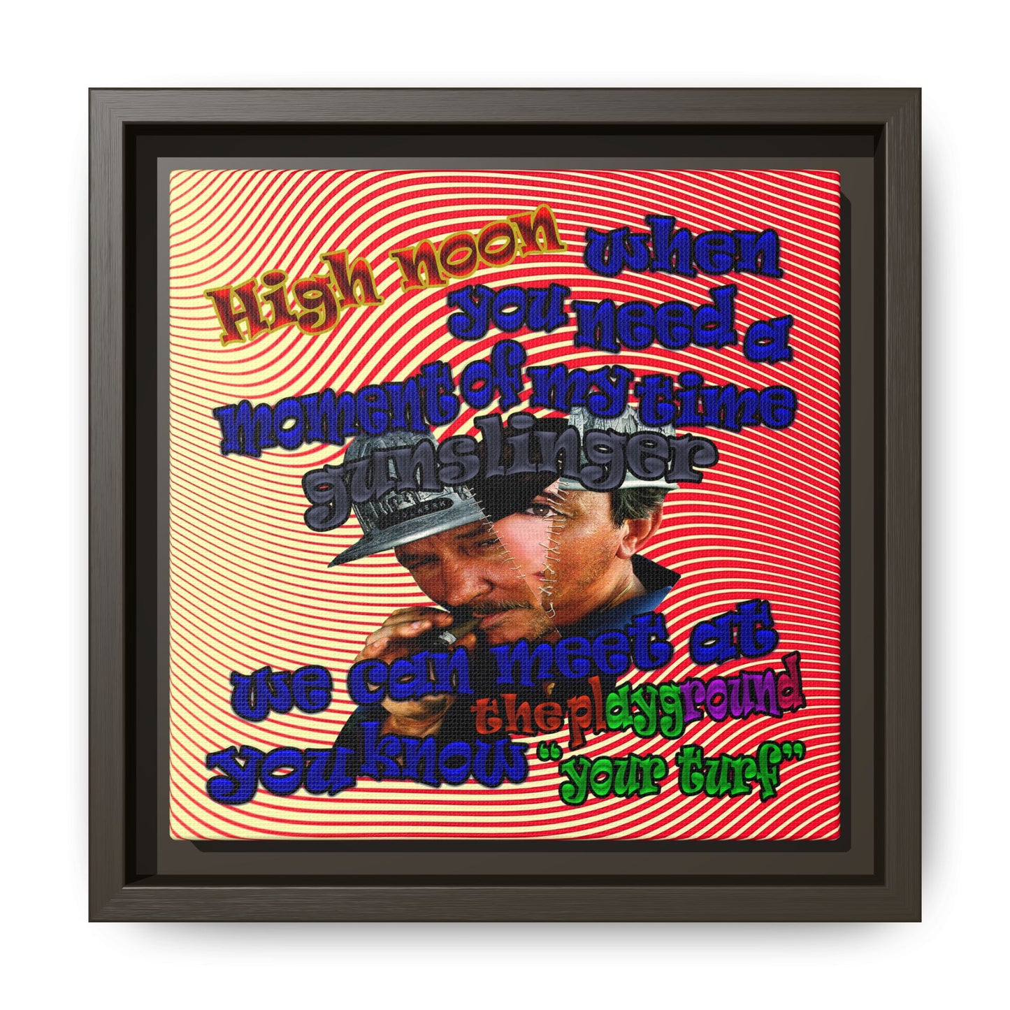 high noon - framed canvas art (yellow-orange wave)