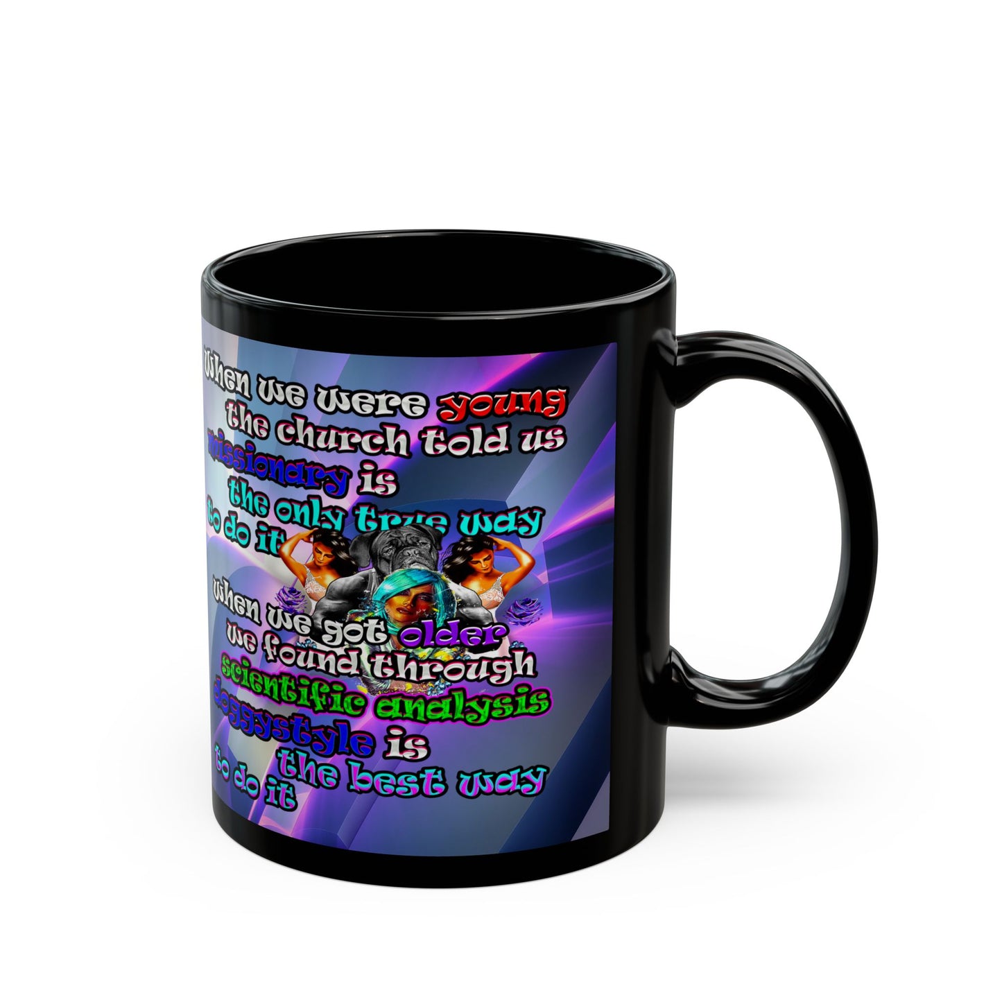 doggystyle - Black Mug (grey-pink wave)