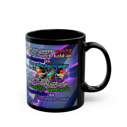 doggystyle - Black Mug (grey-pink wave)