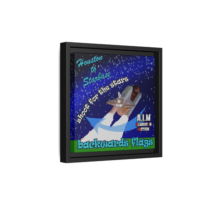 shoot for the stars - framed canvas art ('snoops' background)