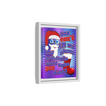 santa's shoes - framed canvas art (purple wave)