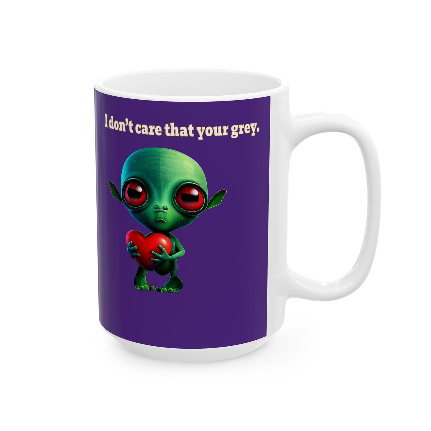 I don't care that your grey - White Mug (purple)