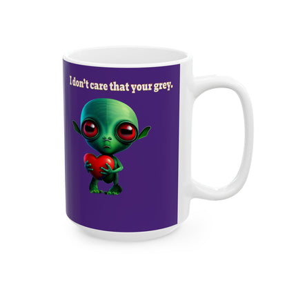 I don't care that your grey - White Mug (purple)