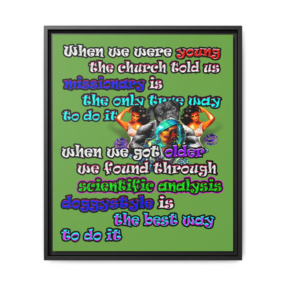 doggystyle - framed canvas art (green)