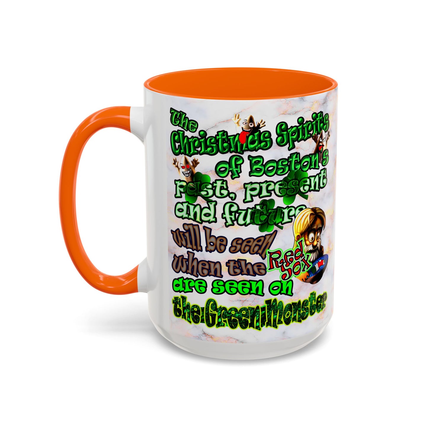 christmas spirits of boston - Accent Mug (white marble)