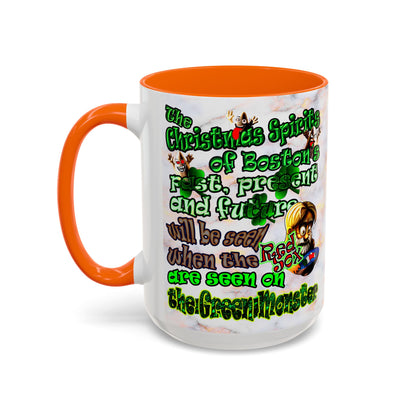 christmas spirits of boston - Accent Mug (white marble)
