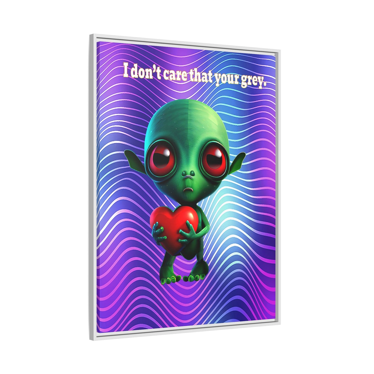I don't care that your grey - framed canvas art (purple wave)