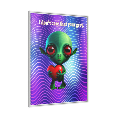 I don't care that your grey - framed canvas art (purple wave)